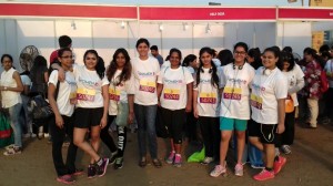 #WomenID team & Aditya Institute of Management Studies and Research students at Bandra Kurla Complex grounds #Mumbai early this morning for DNA I CAN Run Women's Half Marathon Mumbai. #DNAICanRun